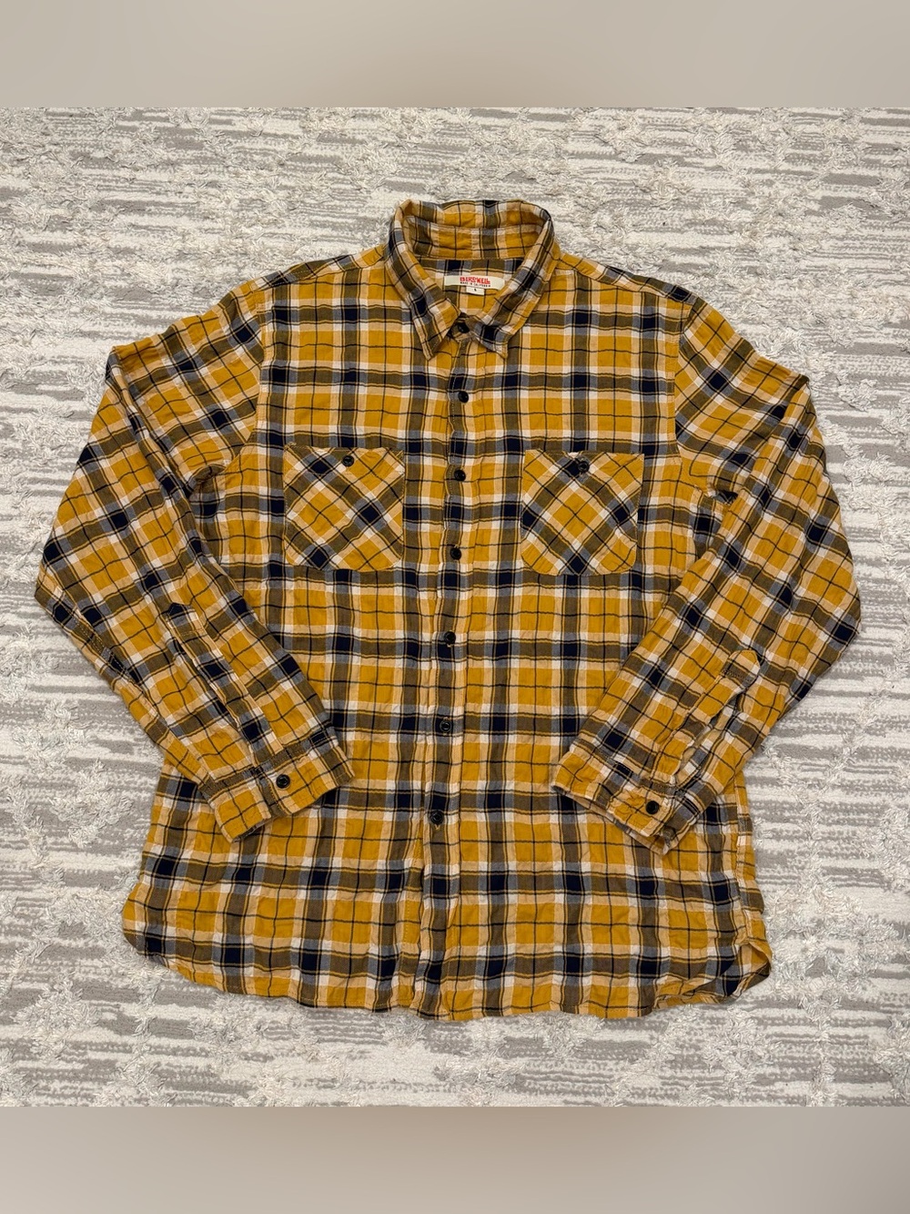 Birdwell Beach Britches Long Sleeve Button Up Shirt Mens Large Plaid Made In USA